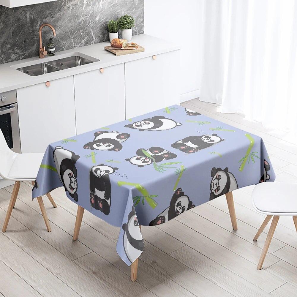 Скатерть с рисунком панды для вечеринки, ресторана, банкета, украшение, анти-пятно, водонепроницаемый домашний стол