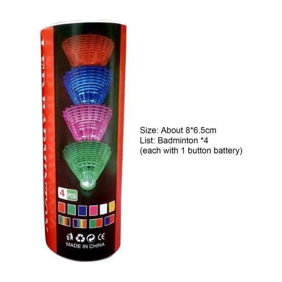 4Pcs/Set Badminton Shuttlecocks Closely Arranged Stable Flying Head Full Round High Speed LED