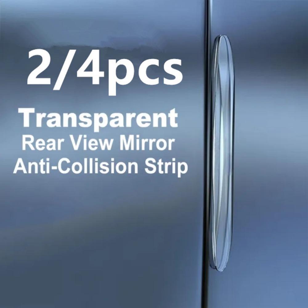 4/2pc Car Door Anti-Collision Stickers Universal Soft Invisible Waterproof Edge Protector for Auto Rearview Mirror Handle Bumper