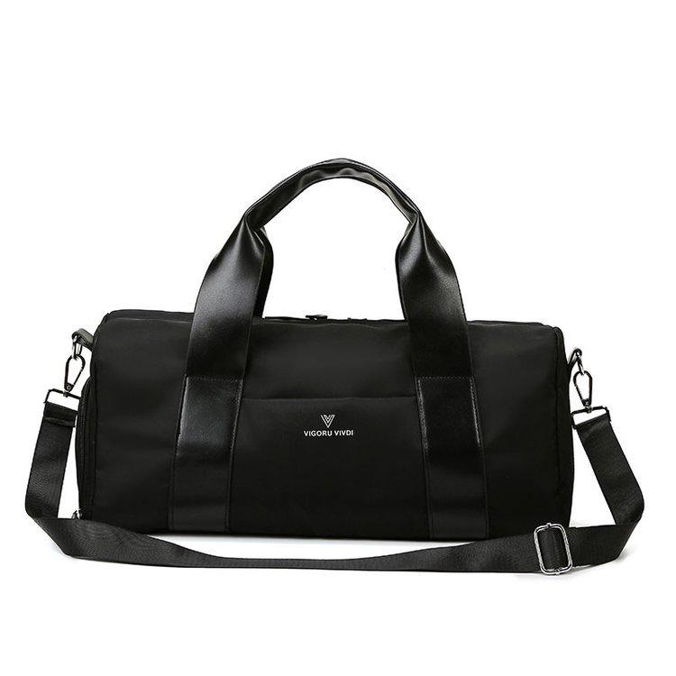 Dry and wet separation yoga fitness bag for women, cylindrical handbag for short trips, with separate shoe compartment, lightweight storage bag