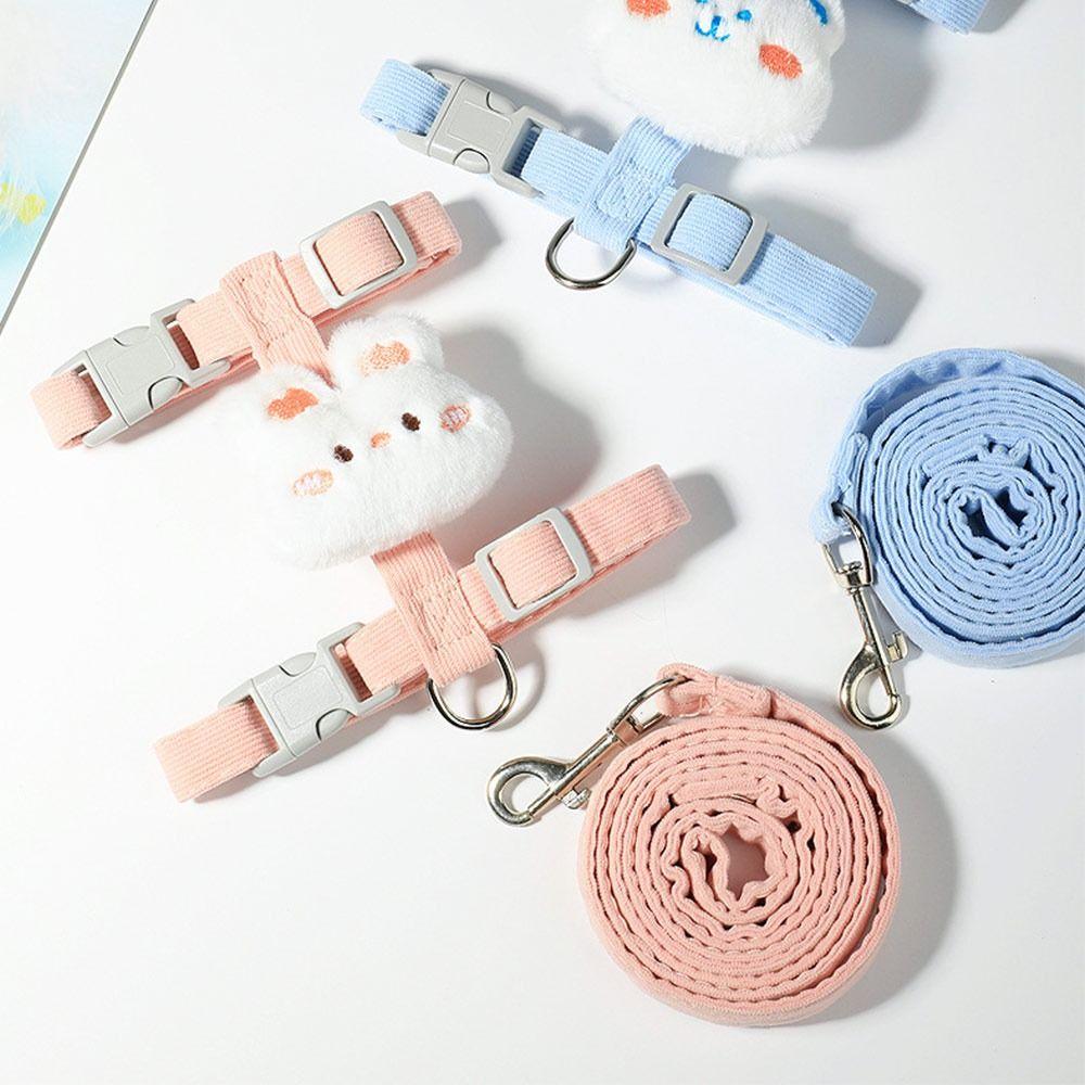 Cute Animal Dog Chest Straps Breathable Pet Walking Harnesses Lead Summer Pet Vest Harness Pet