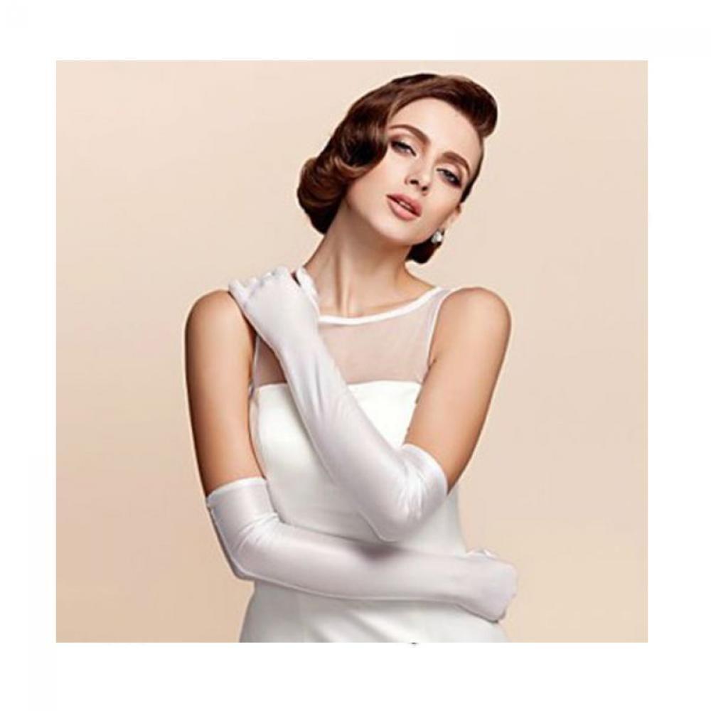 Женские свадебные вечерние оперные перчатки, костюм для выпускного вечера, длинный атласный костюм