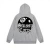 Mens Hooded Zip-Up Sweatshirt With Letter Print Loose Fit Cotton Pullover Winter Daily Wear