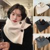 Solid Color Cross Scarf Knitted Neck Warmer Shawl Knitted Scarf Girls