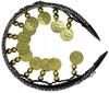 Black Arab Gypsy Fairy Headband with Gold Coins Carnival