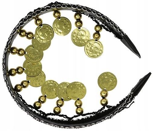 Black Arab Gypsy Fairy Headband with Gold Coins Carnival