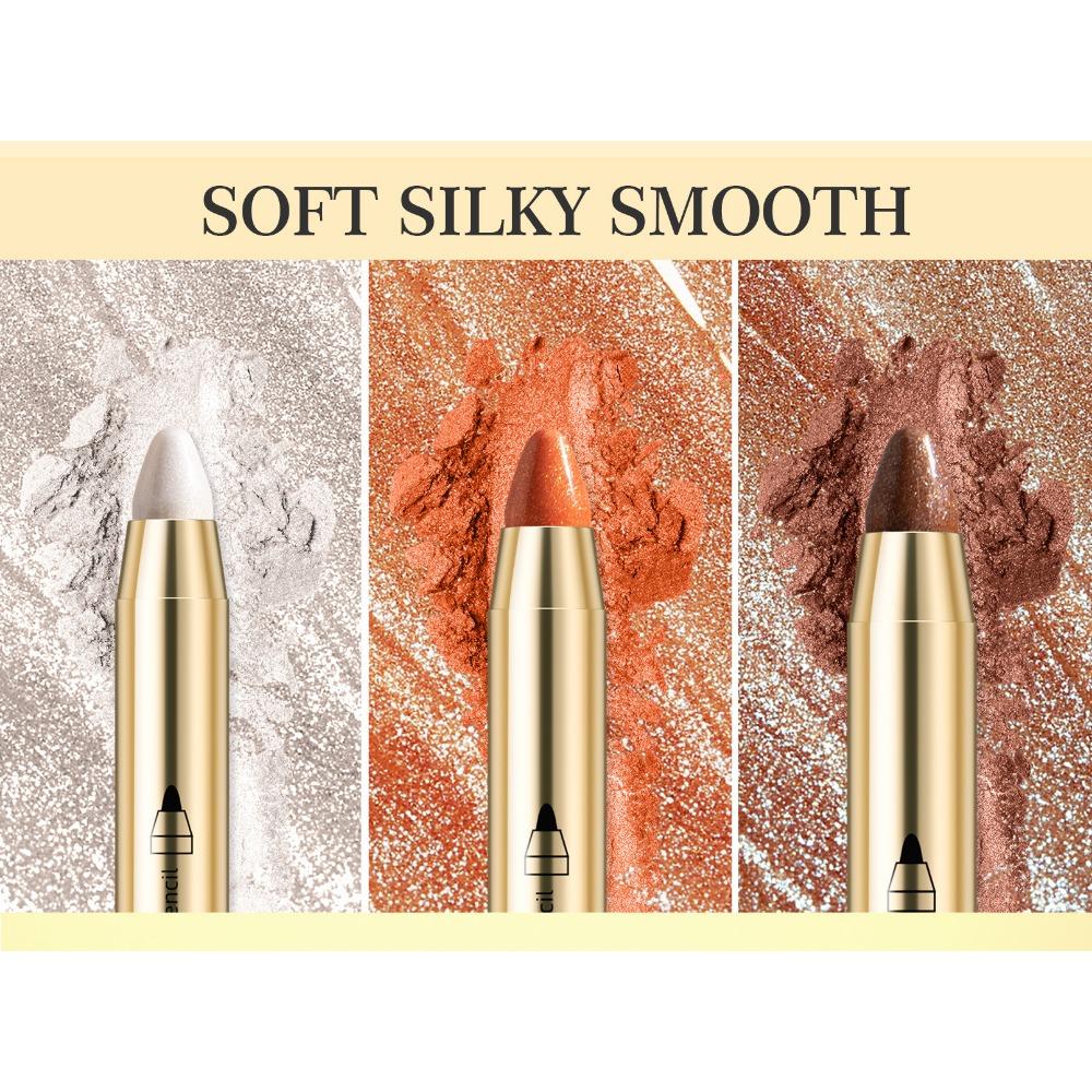 Ручка для теней QIC Lazy High Glossy, перламутровый тонкий контуринг, осветляющие, стойкие и красочные двусторонние тени для век