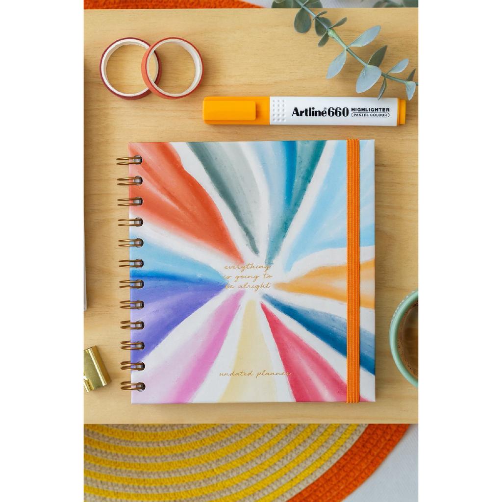 Квадратный набор 15x15 см из 2 спиральных ежедневников на неопределенный срок и блокнота Rainbow