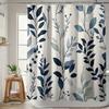 Elegant Blue and White Leaf Pattern Waterproof Shower Curtain – Ideal for Adding a Fresh and Stylish Touch to Your BathroomDec