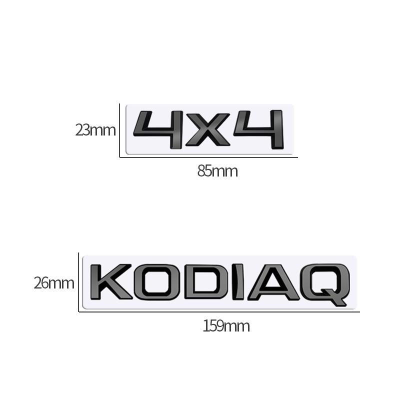 JBIW9 MetaL 3D Badge Logo Car Rear Trunk Body Sticker Letter Emblem For Skoda KODIAQ 4X4 Accessories Glossy Black Matte black