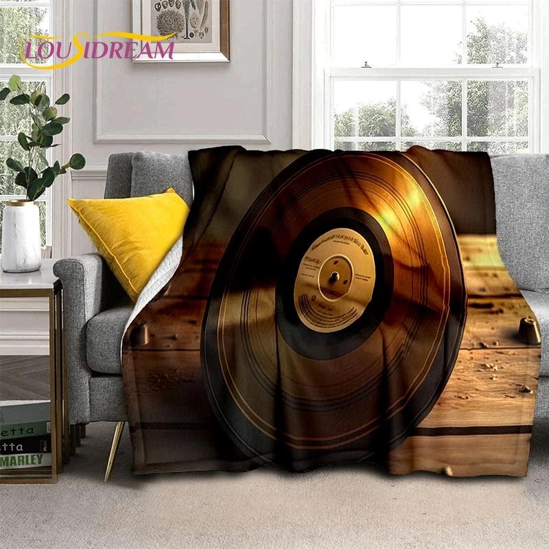 Виниловая пластинка музыка диджей экран лента мягкое фланелевое одеяло для кровати спальни дивана пикника, плед для укрытия на открытом воздухе отдых подарок