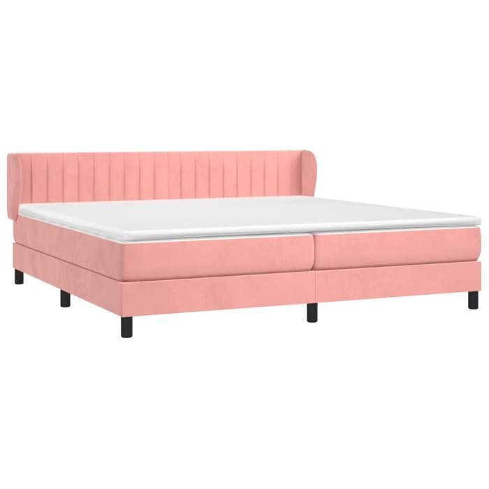 Maison Exclusive - Sommier à lattes de lit avec matelas Rose 200x200 cm Velours