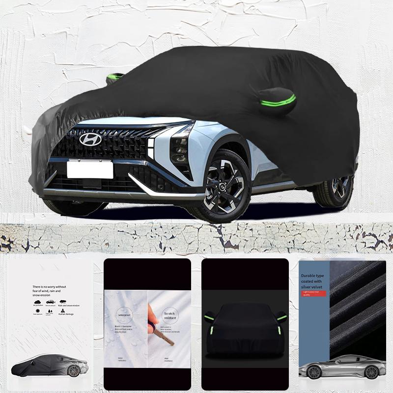 Для Hyundai ix35 Чехол для автомобиля Внешний чехол для автомобиля Защита на открытом воздухе Полный чехол для автомобиля Водонепроницаемый Защита от солнца УФ-защита Снежный чехол Черный