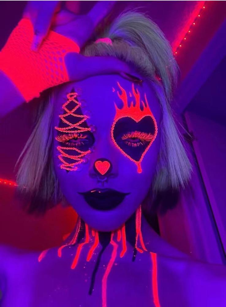 Набор флуоресцентных жидких подводк для глаз 6 цветов Halloween UV Glow - Стойкие, Яркие оттенки