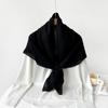 Solid Color Imitation Cotton and Linen Scarf for Women, 90CM Pleated Square Scarf, Headscarf Scarf