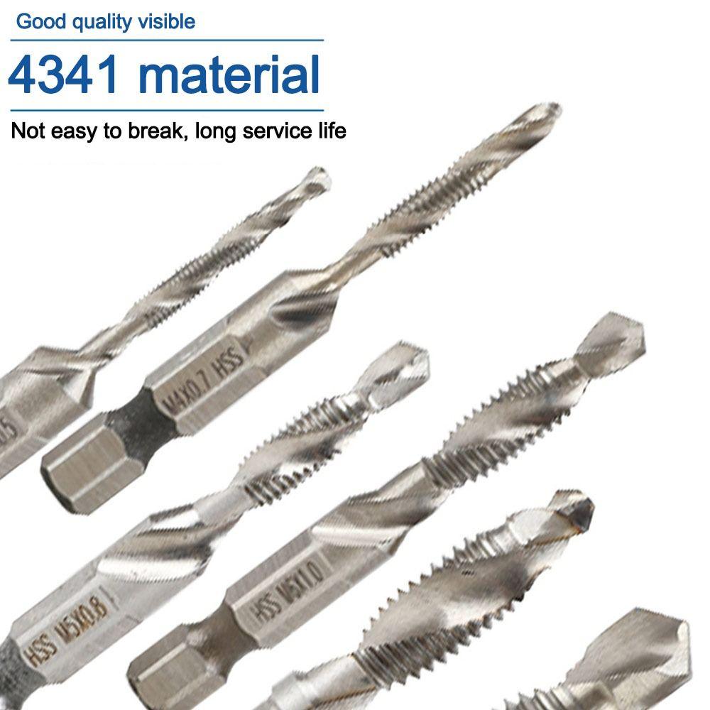 Набор метчиков и сверл с шестигранным хвостовиком 12 шт./набор с ящиком для хранения, противоскользящий, из быстрорежущей стали, метчик для нарезания резьбы, экстрактор метчиков