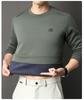 2025 Men's Fleece-Lined Casual Round Neck Warm Sweatshirt Long Sleeve T-shirt Winter Collection
