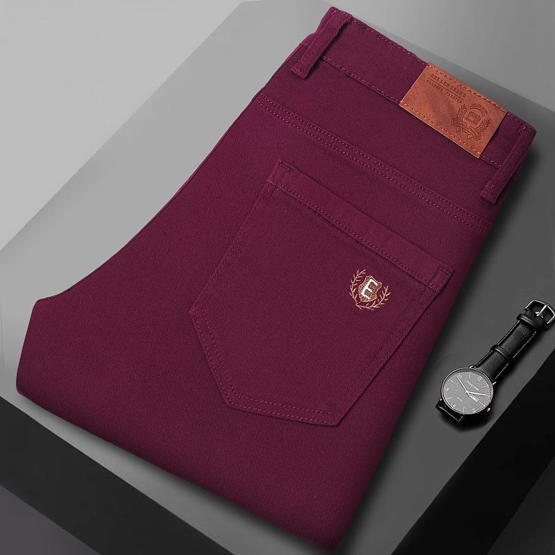 Мужские джинсы слим-фит цветные летние универсальные трендовые повседневные стрейч модные дизайнерские брюки