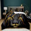 Lion Bedding Animal Duvet Cover Set Queen King Size Lightning Lion Pattern Comforter Cover Polyester Duvet Cover 1/2 Pillowcases