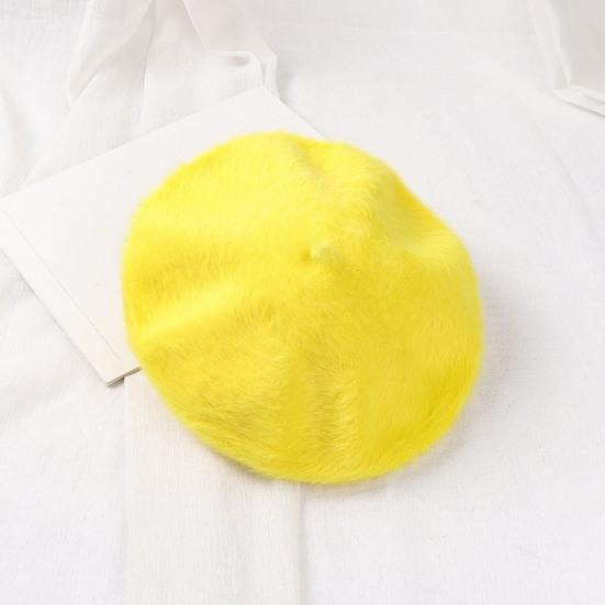 Женская шляпа художника однотонная восьмиугольная с куполообразной тульей берет осень зима теплая плюшевая шляпа модные аксессуары