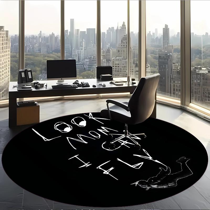 Travis Scott (1) Round Office Rug Decorative Floor Rug for Office Bedroom Living Room and Home Space