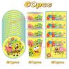 Sponge&Bobed Birthday Party Decoration Backdrop Cake Topper Cups Balloon for Kid Party Favor Gift Baby Shower Supplies Accessory