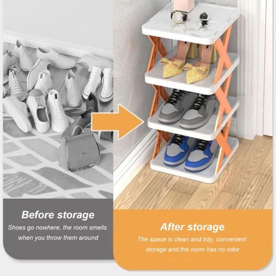 Convenient Folding Organizer Corrosion-resistant Narrow Shoe Organizer Bedroom Accessory Shoe Shelf