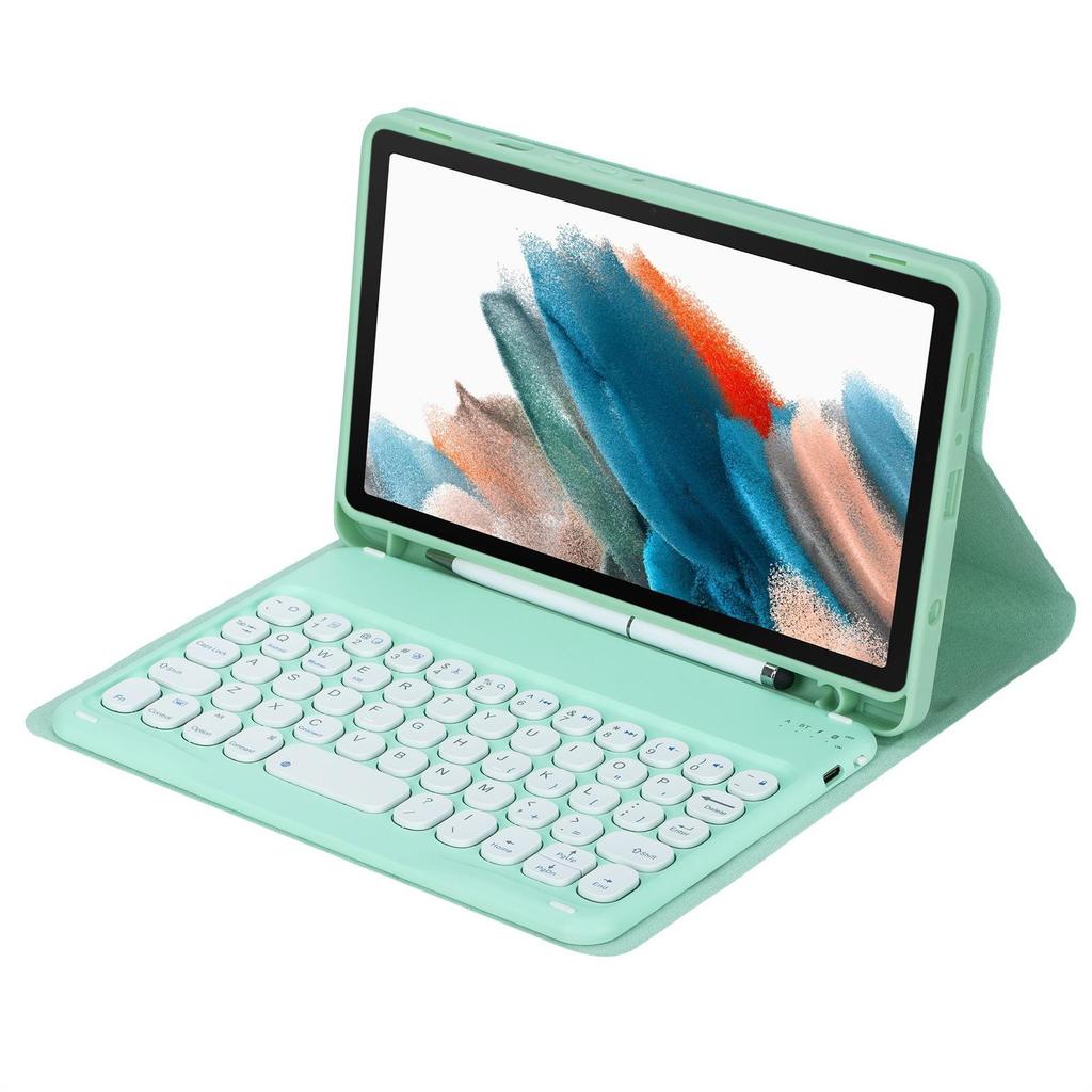 Совместимо с Samsung Galaxy Tab A11: Чехол со слотом для стилуса и круглой крышкой, Bluetooth-клавиатура для 8,7-дюймового планшета.