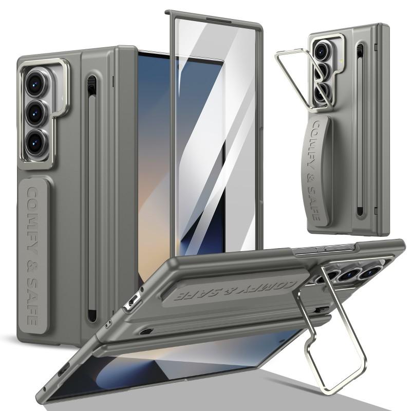 Magnetic Full Coverage Phone Case With Kickstand Galaxy Z Fold 8 Ultra Fold6 Fold4 PC Hard Shell Protective Cover