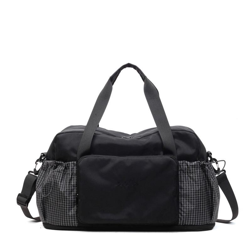 Expandable Women's Travel and Gym Bag with Wet/Dry Separation - Foldable, Crossbody, Perfect for Yoga and Sports.