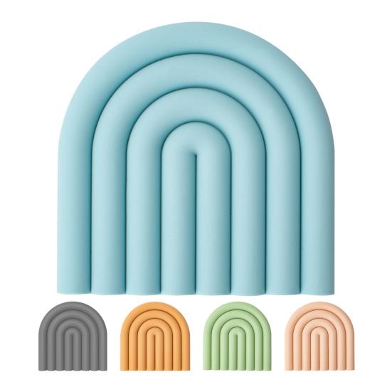 Силиконовые термостойкие подставки Радужные нескользящие подставки для горячих кастрюль, мисок, тарелок, безопасные для мытья в посудомоечной машине, кухонные настольные коврики для декора столовой