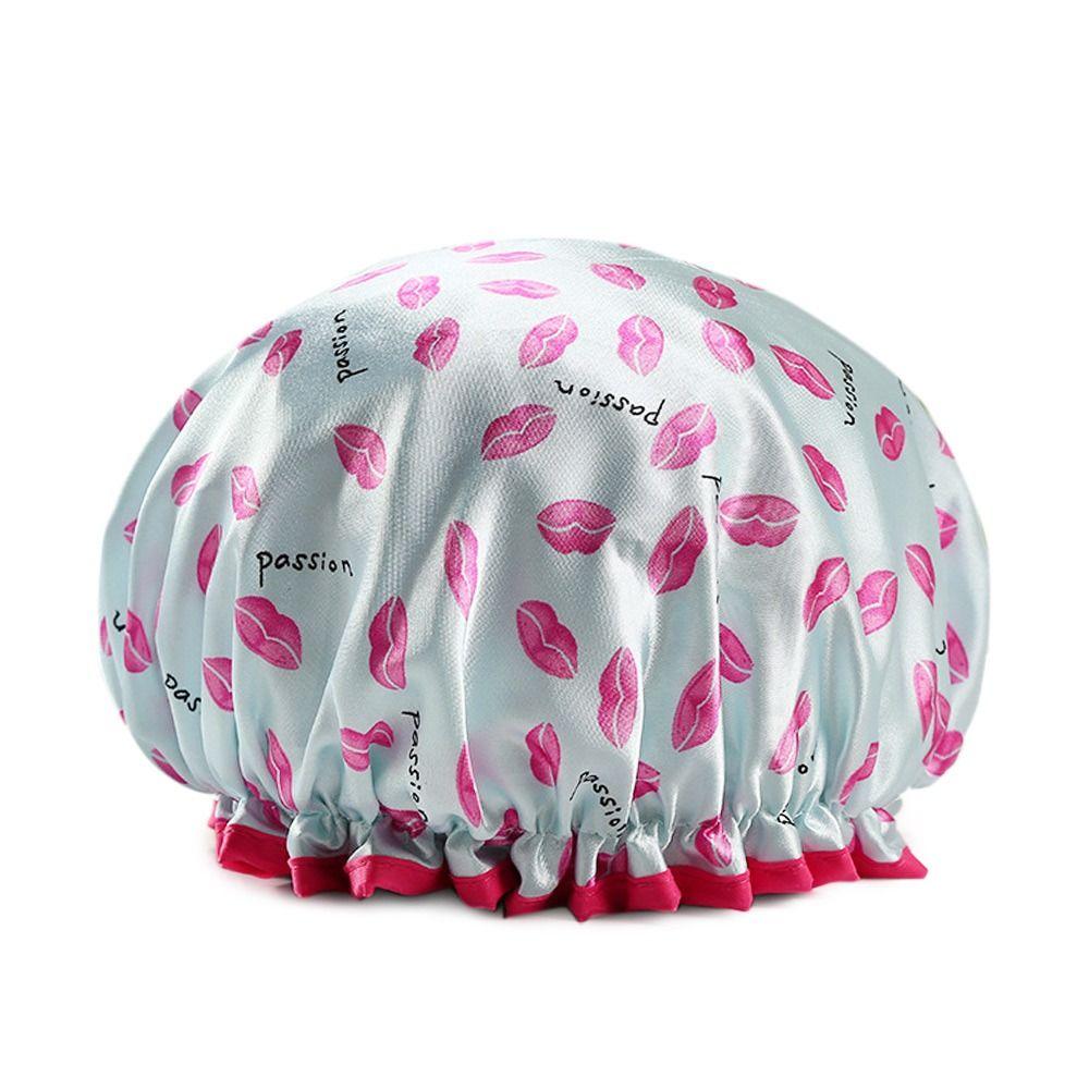 Утолщенная шапочка для душа с принтом, двухслойный дизайн, чехол для сушки волос, новые водонепроницаемые шапочки для душа
