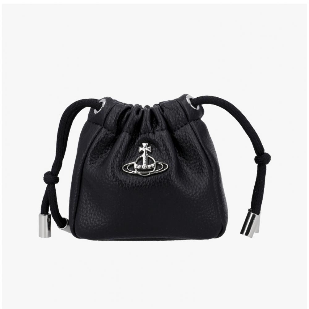 Vivienne Westwood Веганская Био-Зеленая Зернистая Сумка-Мешочек Hillary Micro Bucket Pouch Bag N403