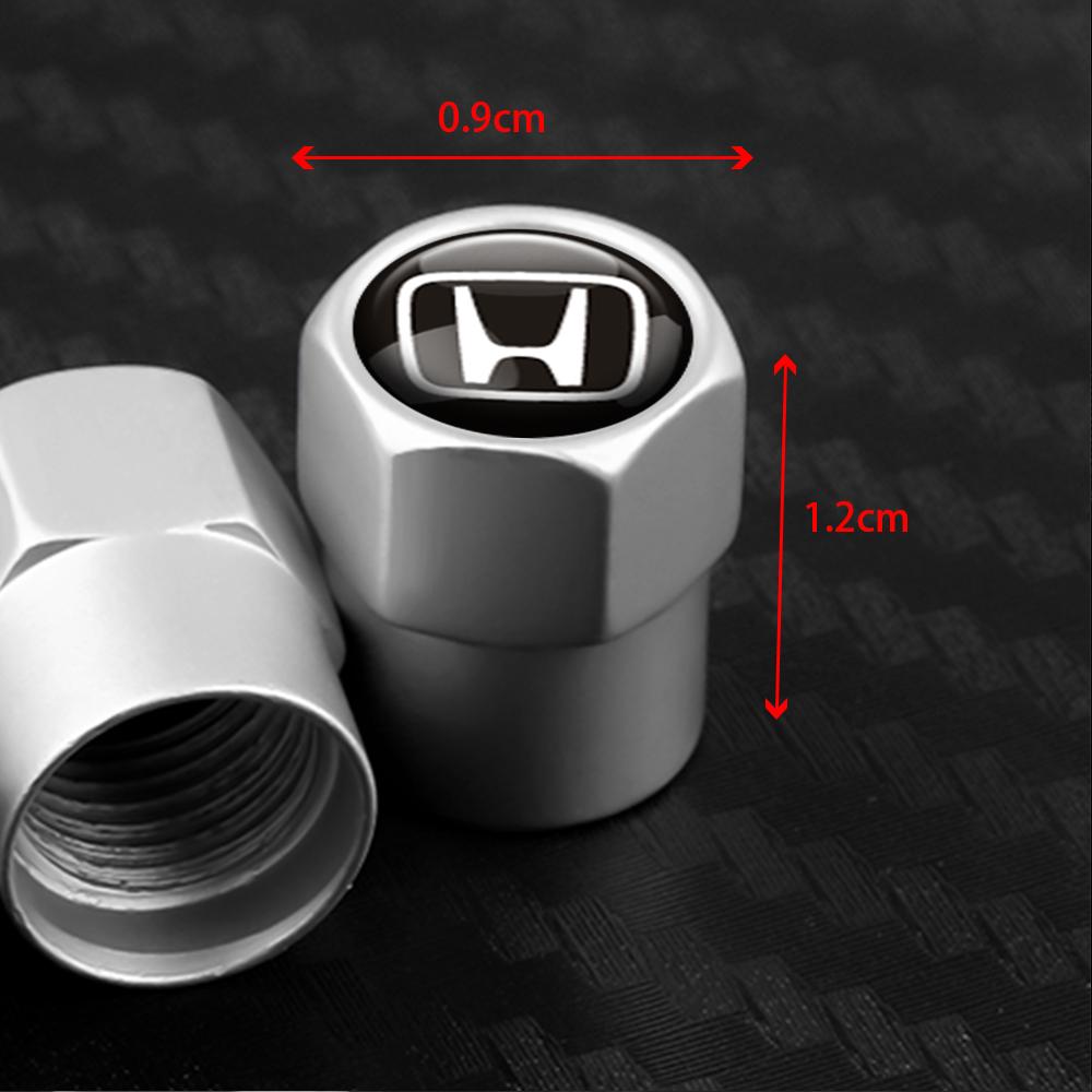 4Pcs/Set Car Wheel Tire Valve Caps Metal Stem Cover Car Accessories For Honda City HR-V Jazz Accord Civic CR-V Fit Mugen Insight