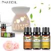 PHATOIL 10ML Vanilla Lavender Cinnamon Cedarwood Essential Oil with a Box Natural Plant Therapy Aromatherapy Diffuser Humidifier Massage Bathing