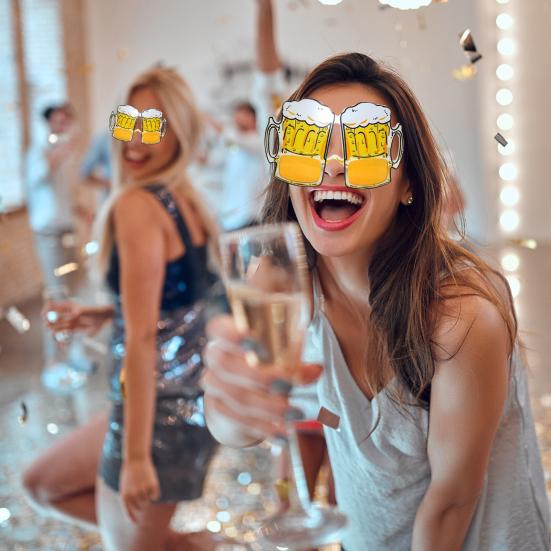 Beer Mug Glasses Funny Flexible Temples Spilled Beer Mug Design Cup Props Bottle Funny Glasses Party Supplies