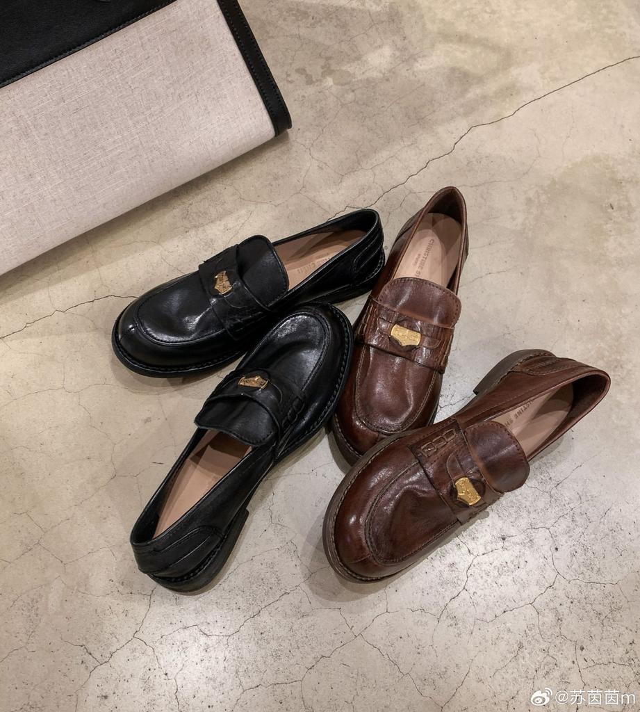 Shoes Classic Versatile Round Head Small Gold Coin Lazy Shoes