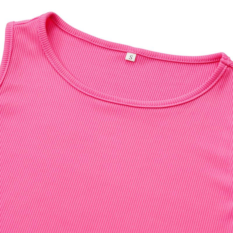 Новый весенне-летний женский комплект из двух предметов 2026 года: однотонный топ с круглым вырезом без рукавов и юбка-миди с боковым разрезом – облегающий костюм