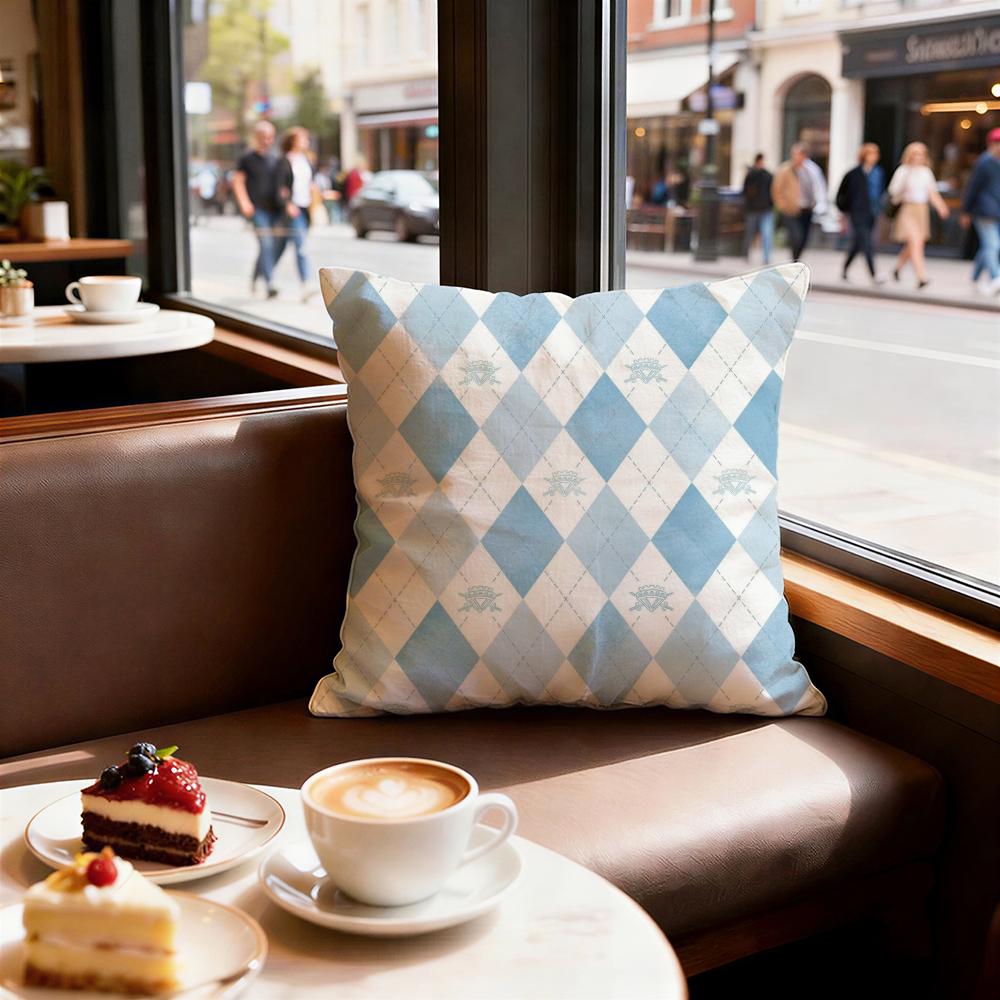Argyle Cushion Cover Set of Decorative Short Plush Pillow Covers for Sofa Soft Cushion Case x cm