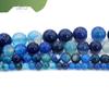 Blue Agate Beaded Loose Beads for DIY Jewelry Bracelet Components