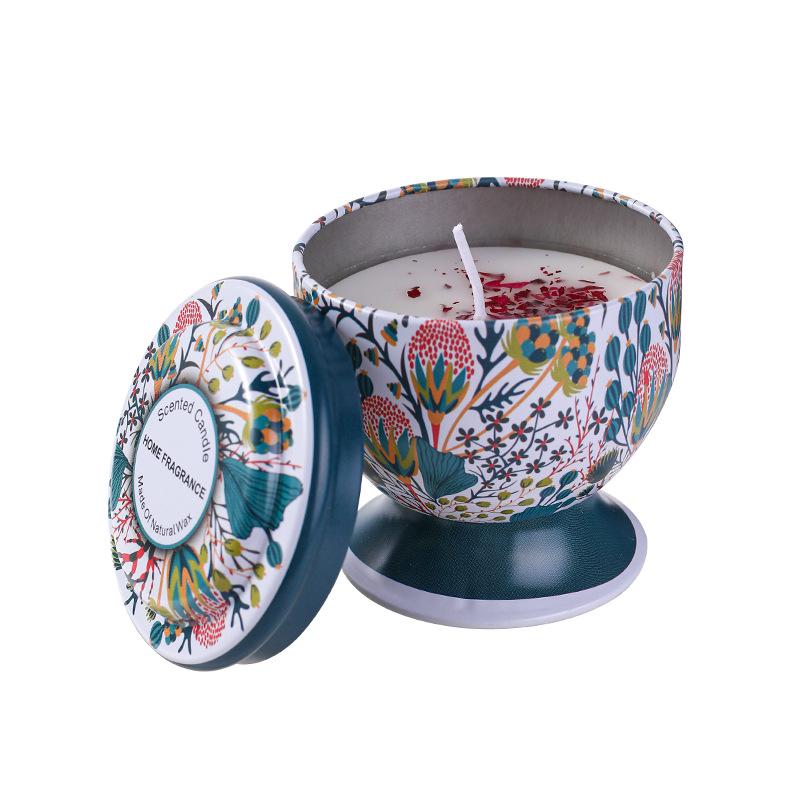 Tall Stem Soy Wax Aroma Candle in Tin - Smokeless Indoor Fragrance Gift