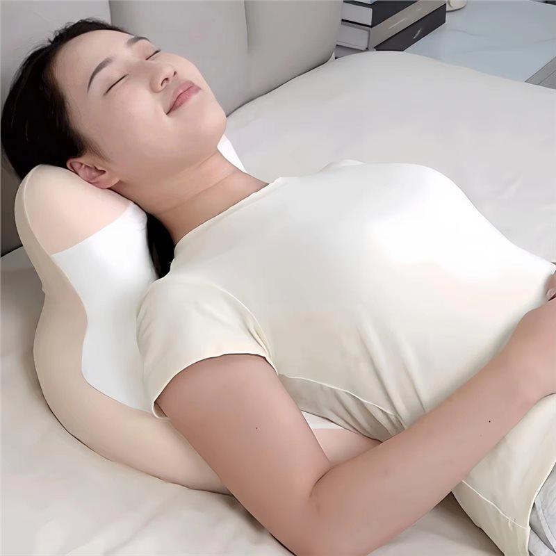 2025 Trend Prone Pillow For Bed All Position Cat Ear Shape Prone Down Sleeping Reading Pillow For Women Men Adults Seniors