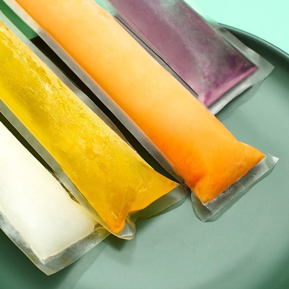 100pcs Leak-Proof Disposable Transparent Ice Lolly Bag Self Seal Ice Cube Mold Ice Bags  Cool Summer