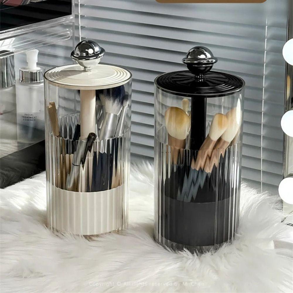 with Lid Automatic Lifting Makeup Brushes Holder Plastic Cosmetic Brushes Storage Box  Home