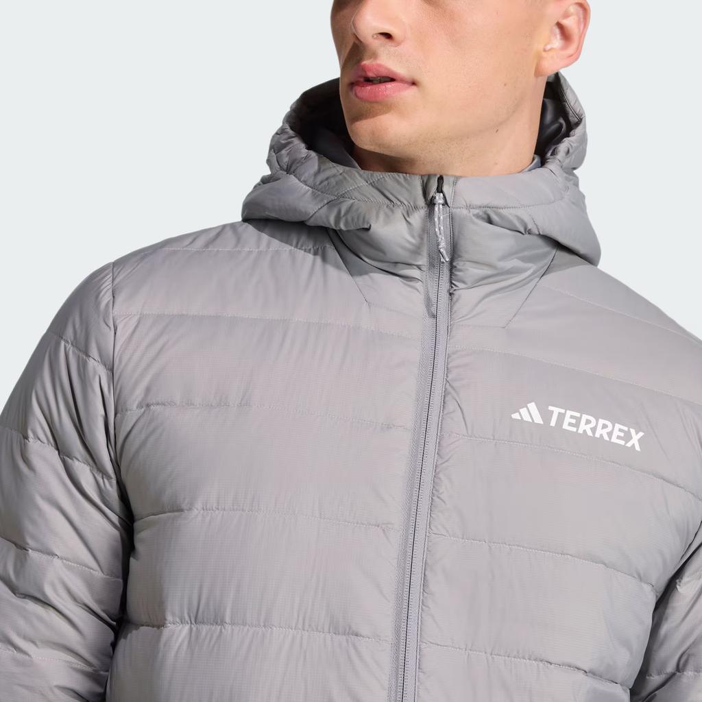 adidas Необходимое Terrex Multi Light Водоотталкивающая Уличная Ветрозащитная Теплая Пуховая Куртка на Молнии с Капюшоном Мужские Куртки KB2174