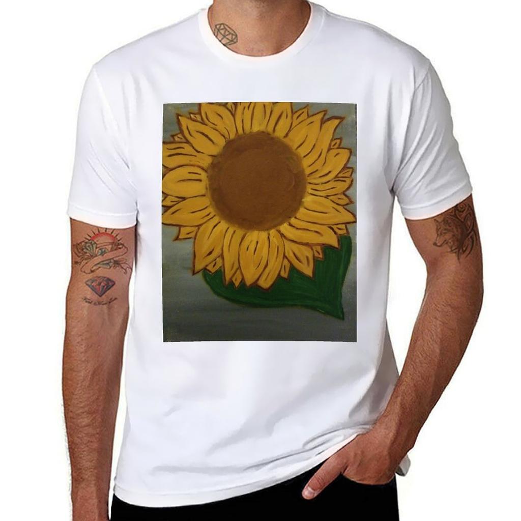 Lovely Sunflower Tshirt Basic Solid Tee For Daily Use