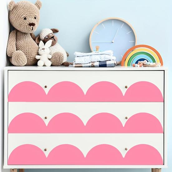 2Pcs Scalloped Wood Border Trim Wall Decoration Adhesive DIY Cabinet Shelf Door Window Frame Scalloped Edge Decorative Wood Strips