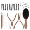 Hair Extension Pliers Kits with Loop Clips Needles Hair Extension Opener Closer Tools Sewing Wiging Salon Beauty Barber Supplies