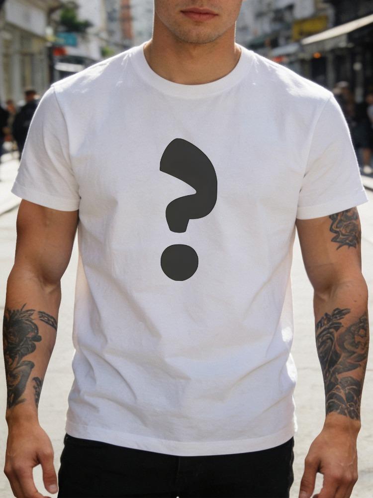 Navy Unisexs Cotton Tee White Big Question Mark Graphic Crew Neck Loose Casual Street Basic Top Summer Daily Male Simple Outdoor