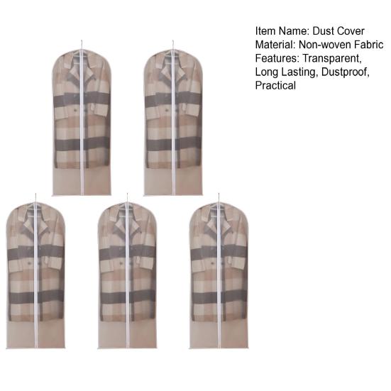 5 шт. чехлы для одежды, пылезащитные, с защитой от насекомых, прозрачные, полностью закрытые, защитные сумки для хранения одежды и пальто